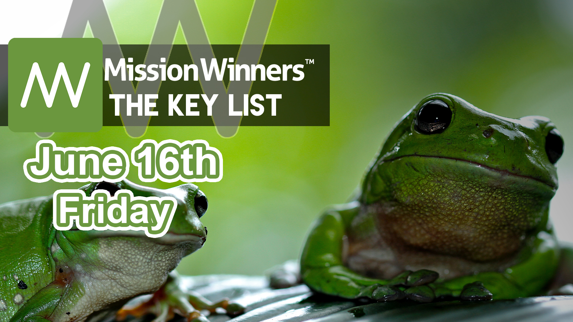 Key List Friday Jun 16 2023 - Mission Winners