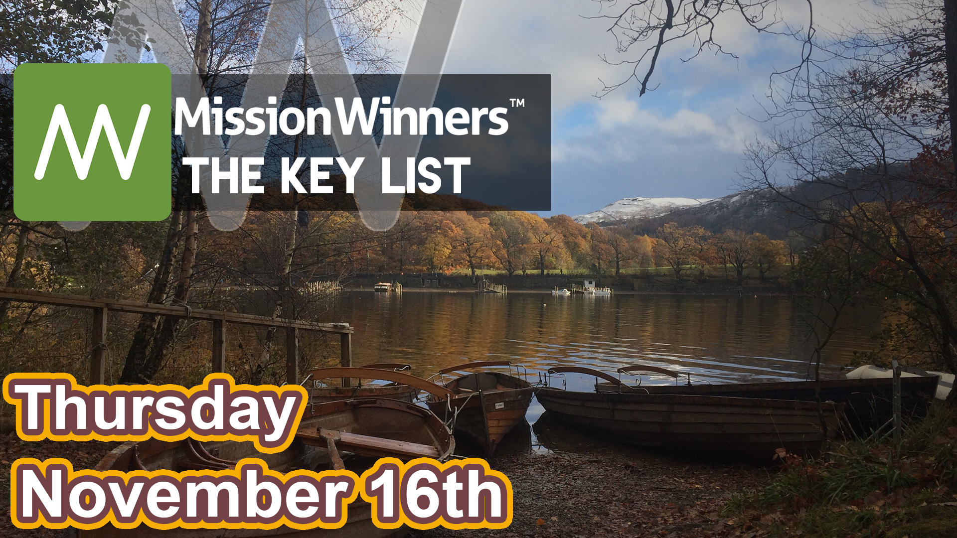 Key List™ Thursday Nov 16 2023 - Mission Winners