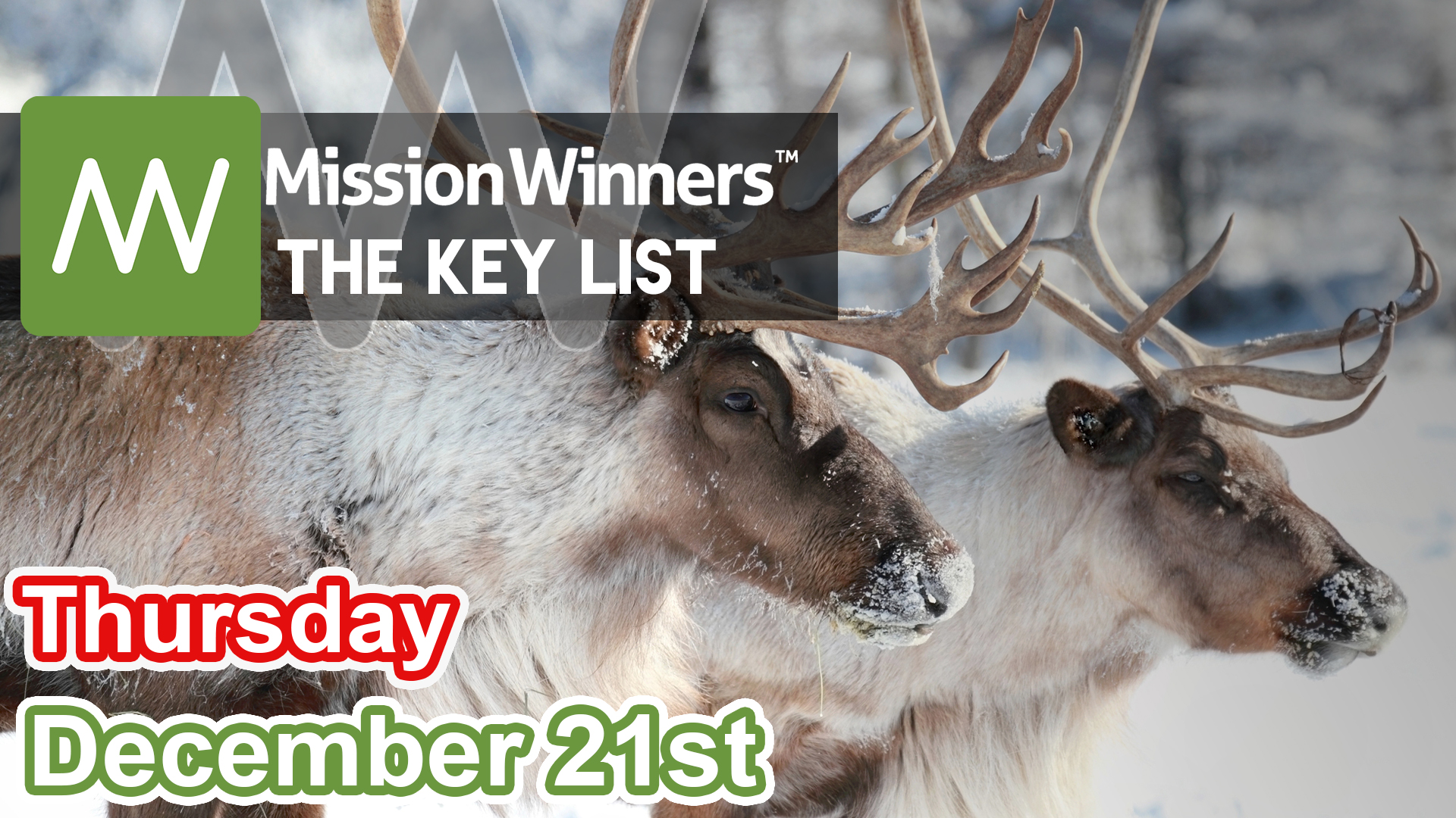 Key List™ Thursday Dec 21 2023 - Mission Winners